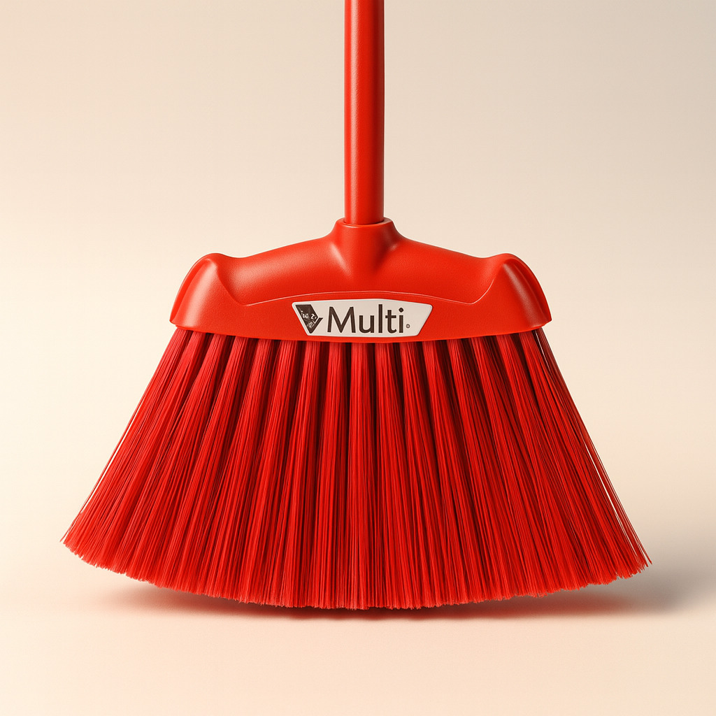 Vassoura multi uso plástica com cabo noviça vermelha 9674c superpro