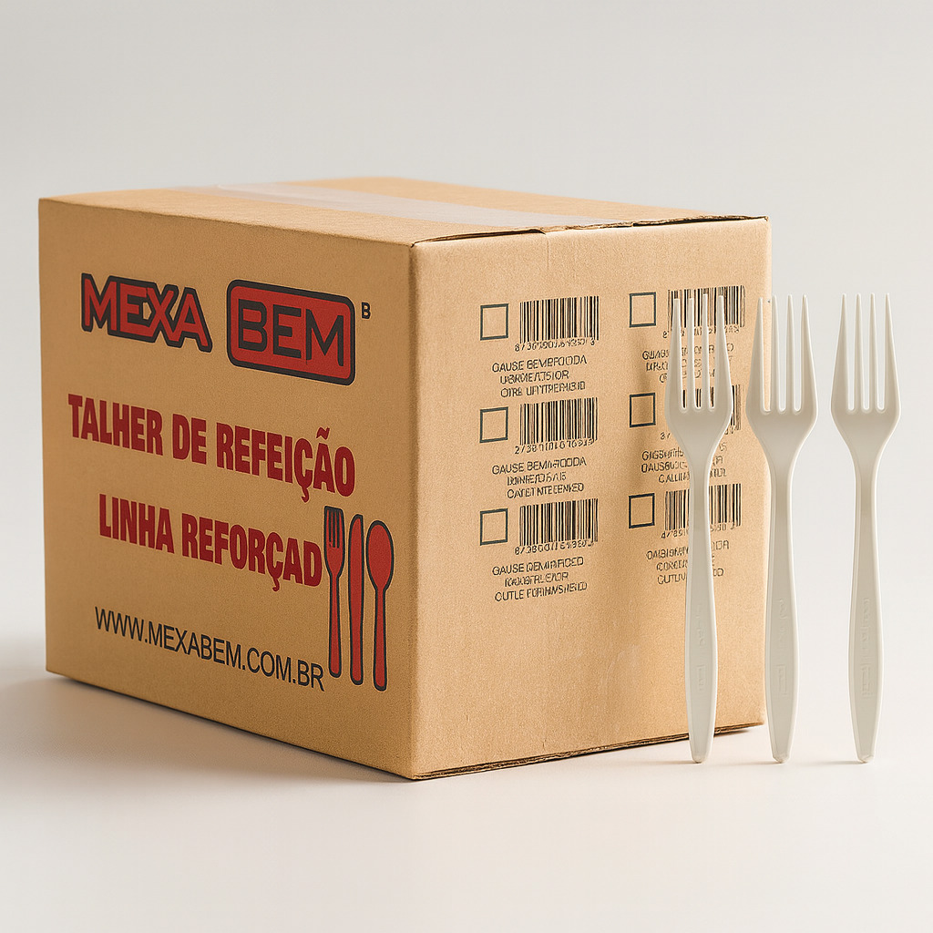 Garfo refeição inquebravel master branco cx 500 un