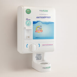 Dispenser fio dental enxaguante bucal e porta copos