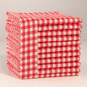 Pano limpeza xadrez vermelho 40x62