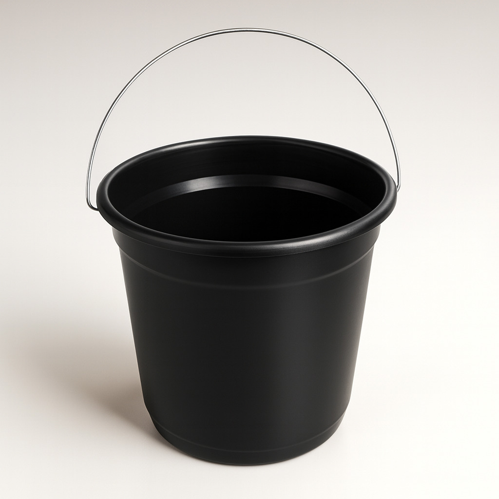Balde plástico alca de ferro preto 8l rainha