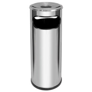 Lixeira cinzeiro inox com aro alum c18b 30l js