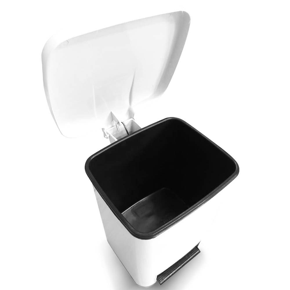 Lixeira pedal cesto removivel preta 16l lp