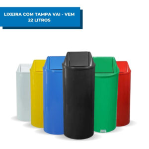 Lixeira plast basculante marrom eb12m 24x50cm 22l js