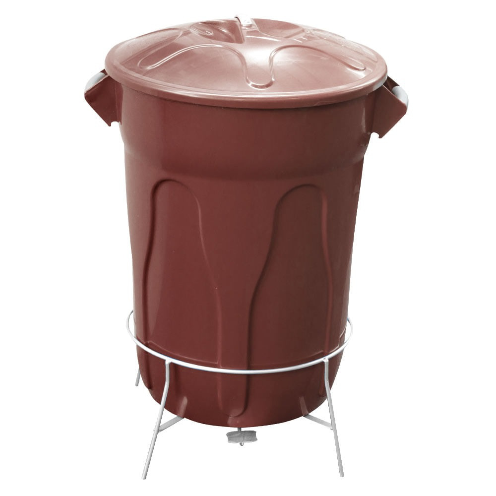 Lixeira pedal com armacao marrom e8gb 100l js