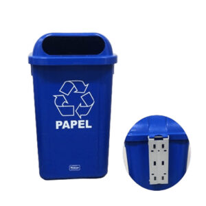 Lixeira abertura frontal com sup metal azul ls5faz 50l bralimpia