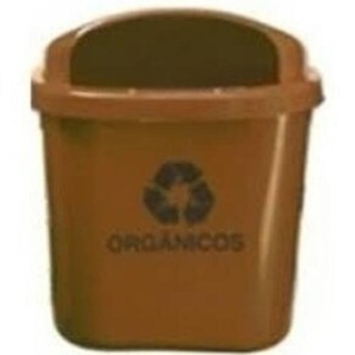 Lixeira 40l frontal s poste marrom st3m js