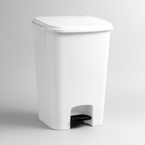 Lixeira pedal branca sem rodas 100l bralimpia