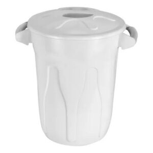 Lixeira plast com tampa branca cr60b 60l js