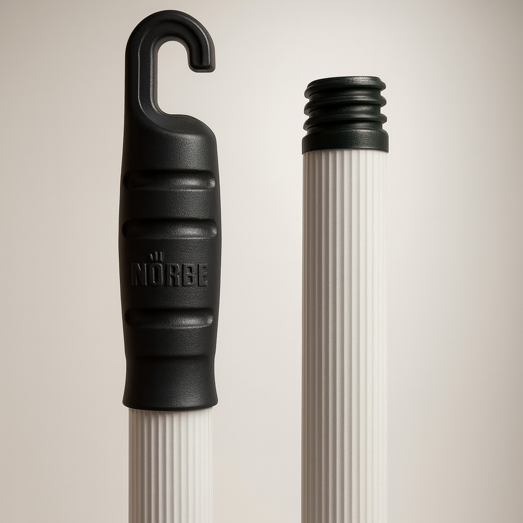 Cabo alum nat com rosca manopla preta 22mmx1,40m nobre