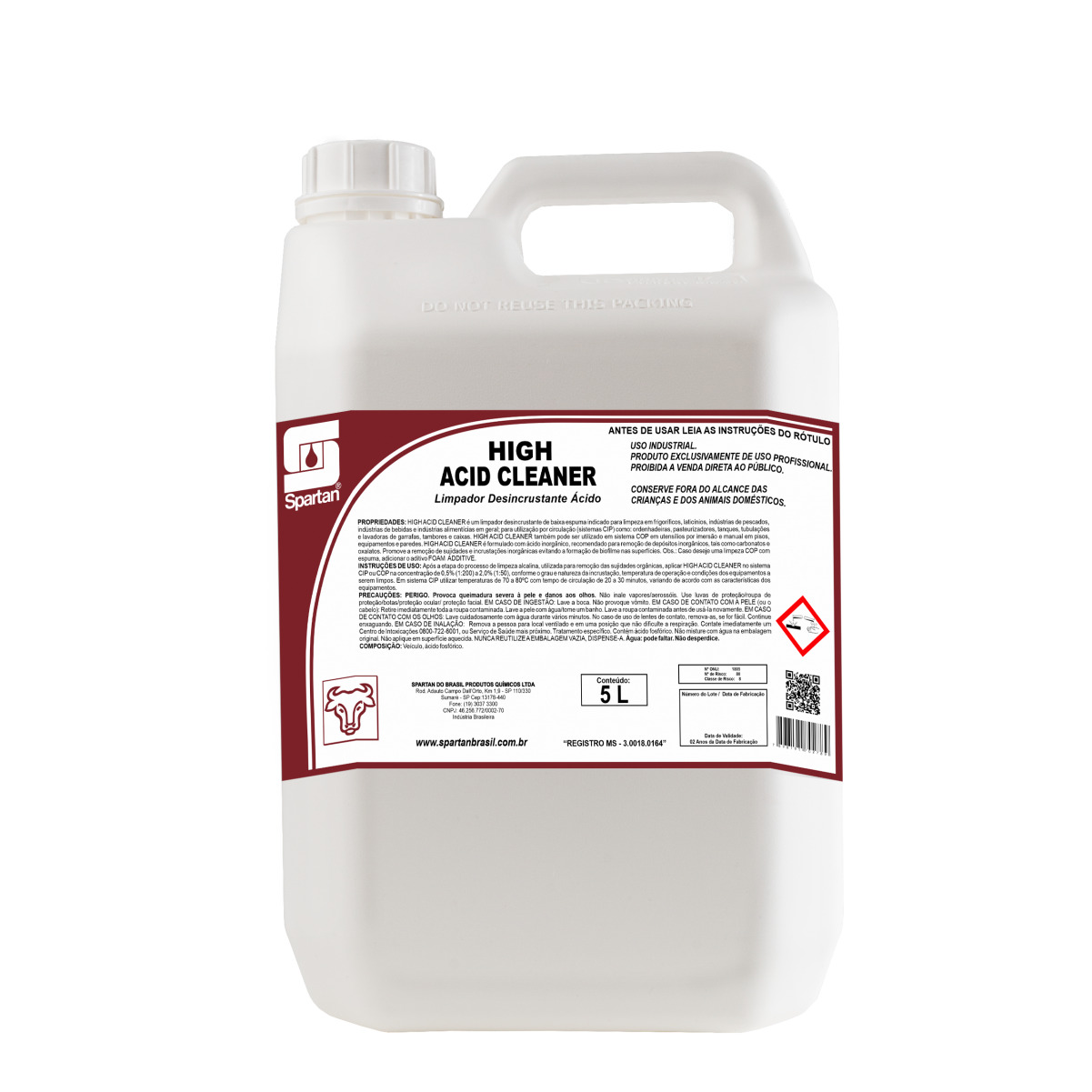Detergente desincrustante high acid cleaner 5l spartan
