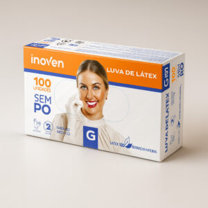 Luva latex sem pó g cx 100 un inoven