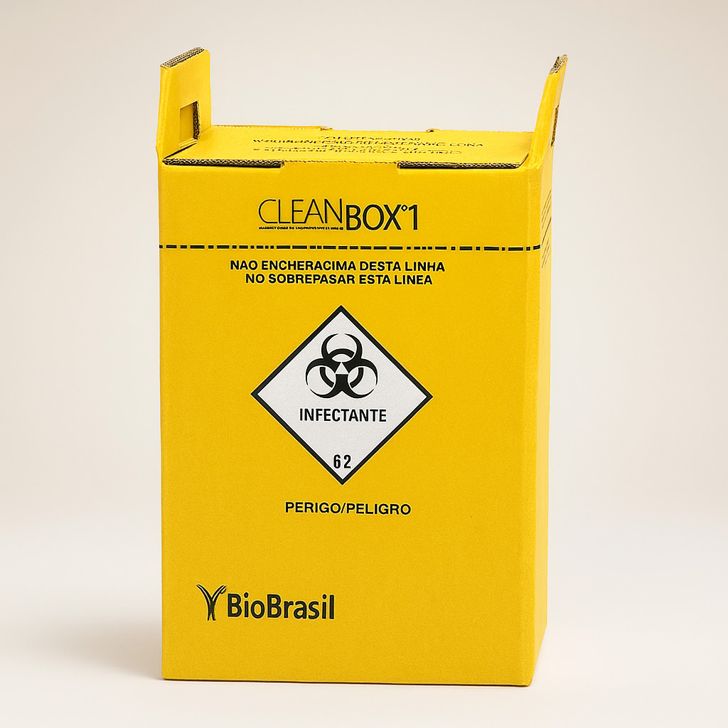 Coletor perfuro cortante 7l amarelo clean box i bio