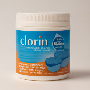Cloro pastilha clorin 10.000 pote 25un desinfec cx água