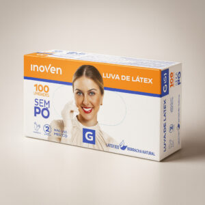 Luva latex sem pó m cx 100 un inoven