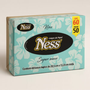 Lenço de papel fl dupla 18x16,3cm cx 60fls ness