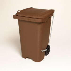 Container europeu com rodas 200mm marrom 240l js