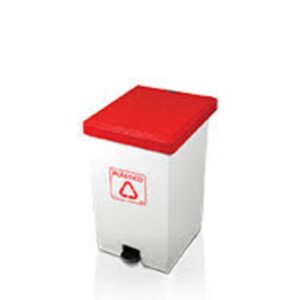 Lixeira fiberglass com pedal vermelha 1553 30l ap