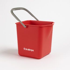 Balde com alca vermelho 15l bralimpia