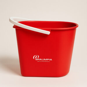 Balde com alca vermelho 12l bralimpia