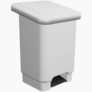 Lixeira pedal branca haste metal 15l caixaplast