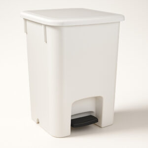 Lixeira pedal branca 15l bralimpia