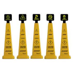 Cone placa sinalizador cuidado em manutencao bralimpia