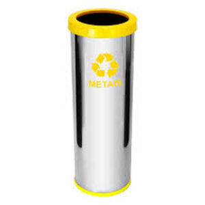 Lixeira inox com aro plástico amarela 71x24 c44am 30l js
