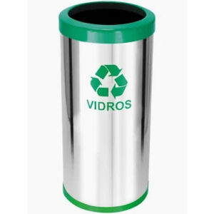Lixeira inox com aro plástico verde 71x24 c44v 30l JS