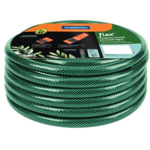 Mangueira flex verde pvc 3 camadas 20m engate rosqueado e esguicho tramontina
