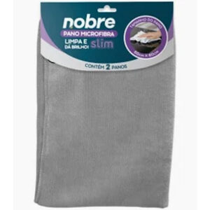 Pano microfibra cinza c/2 un 60x80cm slim nobre