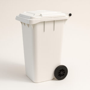 Container europeu 2 rodas 200mm branco 240l bralimpia
