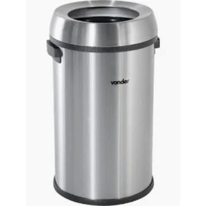 Lixeira inox 65l sem tampa vonder