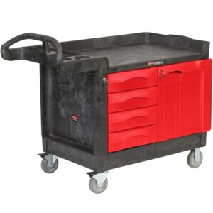 Carro funcional 4 gavetas 1 porta preto fg453388bla rubbermaid