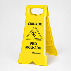 Placa sinal piso molhado compact bralimpia
