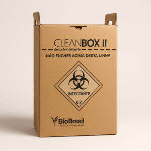 Coletor perfuro cortante 13l am pardo clean box infect bio
