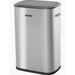 Lixeira inox retangular com sensor de abertura 55l vonder