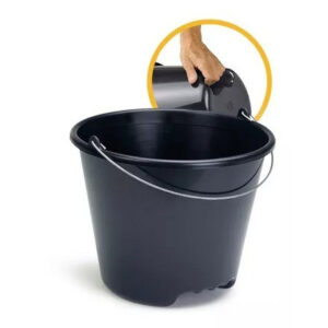 Balde plastico construcao civil preto 12l injeplastec
