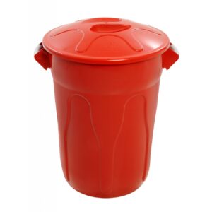 Lixeira plast com tampa vermelha cr60v 60l js