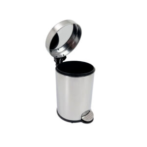 Lixeira inox polido com pedal e cesto interno decorline 12L