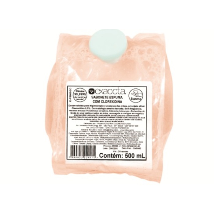 Sabonete liq. espuma clorexidina 500ml e-p500sec VIP