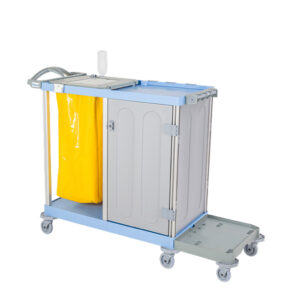 Carro hospitalar guard duplo armario bolsa azul 332 bralimpia