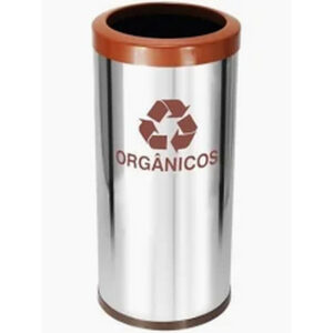 Lixeira inox com aro plástico marrom 71x24 c44m 30l js