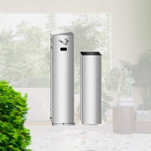 Bituqueira inox slin parede quadrada lc-009 ecobin