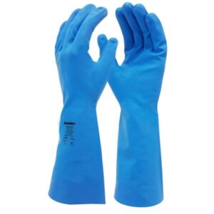 Luva nitrisilver nitrilica com forro em veniz azul m danny