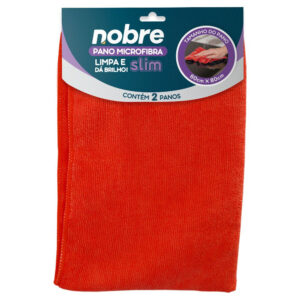 Pano microfibra vermelho c/2 un 60x80cm slim nobre